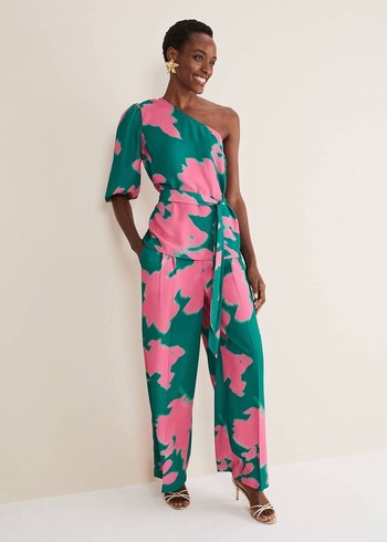 Phase Eight Madison Abstracts Co-Ord Trousers Green/Pink Australia | YD4930786